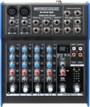 TABLE MIXAGE MIXER AUDIO PROFESSIONNEL DJ PA 6 CANAUX EQ 3 BANDES FX SEND XLR