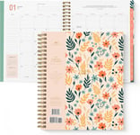 2025 Floral Annual Planner by Bright Day, Yearly Monthly Weekly Daily Spiral... 