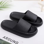 Lätta tofflor Comfort Casual tofflor med öppen tå plattform strandsandaler Black 40-41