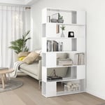 Maison Chic - Bibliothèque/Séparateur de pièce Meuble de Rangement Meuble Étagère Blanc brillant 100x24x188 cm 29814