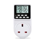 ORIDGET 24 Hour Digital Electric Timer Plug Socket UK with Countdown and On-Off Repeat Cycle Timer for Lights and Home Appliances, 13A / 240V