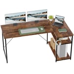 TRIUMPHKEY Bureau d'angle 160×80×75cm Table de Bureau,Bureau Ordinateur,Interchangeable Gauche-Droite,Marron