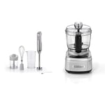 Cuisinart Cordless Pro Hand Blender and Mini Chopper, Rechargeable, Silver, RHB100U & Mini Prep Pro Mini | Chopper And Food Processor | 900 ml Capacity | Silver | ECH4U