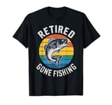 Mens Retired And Gone Fishing Funny Dad Grandpa Since 2024 T-Shirt