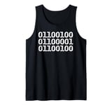 Distressed Father's Day Quote Coding Gift Dad in Binary Code Tank Top