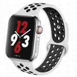 Sportrem för Apple Watch Band 45 mm 49 mm 44 mm 40 mm 41 mm 42 mm Silikonarmband correa iWatch Ultra 2 Series 9 8 SE 7 6 5 4 3 White-black 21 S-M