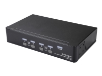 StarTech.com 4-ports DisplayPort KVM-switch med 4K 60 Hz upplösning - Omkopplare för tangentbord/video/mus/ljud - 4 x KVM/ljud - 1 lokal användare - skrivbordsmodell - Växelström 100 - 240 V