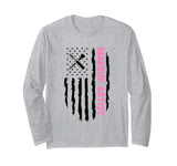 Brows Lashes US Flag Esthetician Eyebrow Makeup Artist Long Sleeve T-Shirt