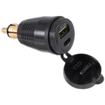 Motorcykel DIN-kontakt Vattentät Laddare till QC3.0 USB-laddare & Typ C 30W Power Delivery Adapter Soc