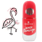 ESSENCE GEL POLISH Nails Bingo Flamingo Red Vegan Friendly Lactose Free 8ml UK