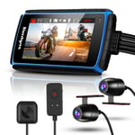 DV988 4" 2*Channels 1080P Motorcycle Wifi GPS Dash Cam DVR Park Monitor+TF64GB