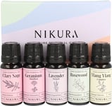 Nikura Floral Essential Oil Gift Set - 5 X 10Ml | 100% Pure Natural Essential Oi