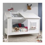 Paris Prix - Pack - Lit Cabane Enfant & Sommier 'Housebed ii' 90x200cm Blanc