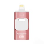 Flashminne, 3 i 1 USB 3.0 Minnestick, Fotominne Extern Lagring Tummeminne För Iphone Ipad Android Dator 64gb-guld Rose gold 128GB