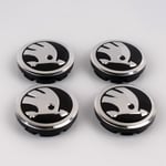 SK05 - 60MM 4-pack Centrumkåpor Skoda Silver one size