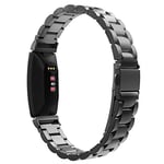 MoKo Bracelet en Métal Compatible avec Fitbit Inspire 2/Inspire HR/Inspire, Bracelet de Remplacement en Acier Inoxydable pour Hommes Femmes, Noir