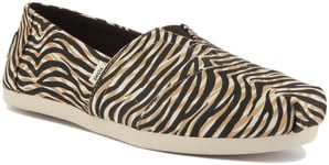 Toms Womens Alpargata Lightweight Ortholite Womens Trainers In Zebra  UK 3 - 8