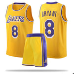 #8 Kobe Bryant Baskettröja Set Lakers Uniform för Barn Vuxna - Gul Yz 30 (155-160CM)