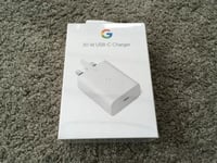 Official Google Pixel 5 6 7 8 Pro USB-C Fast Charger Plug Only 30W White Retail