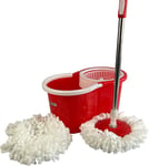 Spin Mop And Bucket Set With 2 Super Absorbent Microfiber Mop Heads Easy Press