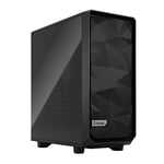 Fractal Design Meshify 2 Compact (Dark TG) Gaming Case w/Dark Tint Glass Window, ATX, Angular Mesh Front, 3 Fans, Detachable Front Filter, USB-C