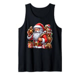 American Santa Claus Holding Tortoise Turtle Present Xmas Tank Top