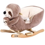 Spielwerk® Rocking Animal Plush Swing For Children Kids & Babies | Rocking Toy Chair With Animal Sounds | Balance Training Seat Belt Soft and Cute for Boys and Girls | Sloth with Baby