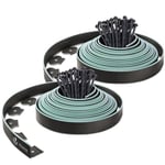 VOUNOT Bordure de Jardin en Plastique 20 mètres avec 60 Piquets d'ancrage Bordurette de Pelouse Bordure de Gazon Flexible Idée de Jardin Hauteur 50mm Epaisseur 4mm Noir Bordé de Vert Clair