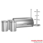 Morphy Richards Accents 6pcs Silver Bread Bin Canisters Holder Storage Set