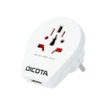 DICOTA Adaptateur secteur - 2,20 kW - Oui - USB - Pour Périphérique USB, iPad, Ordinateur Portable - 120 V AC, 230 V AC Entrée