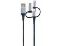 Schwaiger Lku 100, 1,5 M, Usb A, Micro-Usb B, Usb 2.0, 480 Mbit/S, Svart, Sølv