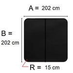 Spalock för Hydropool m.fl 202 x 202 R= 15,2cm Svart