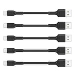 10cm Câble USB C Court,[Lot de 5] Câble USB A vers USB Type C 3A Charge Rapide Cable USB C Android Auto pour Samsung Galaxy A12/A32/A52/S10/S20/S21,Xiaomi Redmi 9T/Note 10,Huawei,Google Pixel