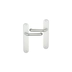 Ouvre&deco - 2 poignées de porte intérieure aluminium anodisé argent F1 sans trou