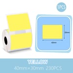 Phomemo-Imprimante d'étiquettes portable,papier thermique,autocollant auto-adhésif,transparent,rond,carré,étiquette de code-barres,notes autocollantes,M110,M200 - Type Yellow 40-30