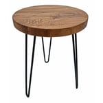 Spetebo - Table d'appoint avec plateau en bois massif d'orme - ø 40 cm - Modèle : rond
