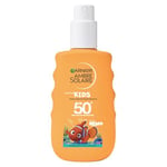 GARNIER Ambre Solaire - Spray Solaire Enfant Le Monde de Nemo Disney FPS 50+ - Hydrate & Protège des UVA, UVB & UVA Longs - Anti-Sable - À Base D'Aloe Vera - Peaux Sensibles - 150 ml