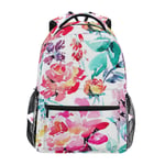 LNLN Mochilas de patrones Sin fisuras Florales acuarela abstracta Mochila escolar de la Universidad Mochila de viaje Senderismo Camping Daypack