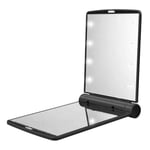 DUKAILIN Miroir Pliant de Maquillage de Miroir de Dames de Miroir Pliable en Plastique portatif extérieur d'ABS avec 8 lumières menées