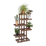 Relaxdays 10020746 Etagère à fleurs en bois escalier pour plantes 5 niveaux échelle plantes intérieure HxlxP: 125 x 81 x 25 cm marron foncé