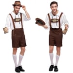 Män bayerska ederhosen tyska Oktoberfest Shorts öl kostym L