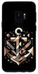 Coque pour Galaxy S9 Symbole de la mer ancre cool dans le style art cubisme Noël