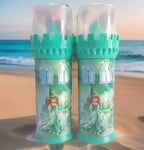 Walt Disney Princess Ariel Castle Bubble Bath 350ml x 2 Girls Little Mermaid.