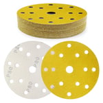 150mm Disque Abrasif 15 Trous Grain 80 Crochet et Boucle Disques de Ponçage 30 Pièces pour Ponceuses Orbitales Rondes et Aléatoires - pour le Bois le Métal et la Peinture