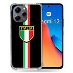 Cokitec Coque Renforcée pour Xiaomi Redmi 12 5G Voyage Italie 3 Noir