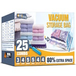 HIBAG Lot de 25 sacs de rangement sous vide pour vêtements, literie, couette, couverture (25 C) (HB-25C)