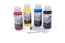 4x100ml Refill Ink B/C/M/Y compatible with Epson Workforce Pro WF-3640DTWF