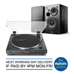 Audio-Technica AT-LP60XUSB Turntable and Edifier R1280T Black Speakers