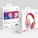 Casque Bluetooth sans fil sur l'oreille Casque sans fil PC Écouteur de jeu sur la tete P9 Casque stéréo Annulation de bruit Casque-STN02 Rouge