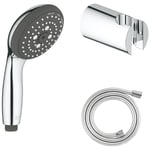 Grohe - Douchette 3 jets Vitalio Start 100 chromé avec flexible 150 et support rond